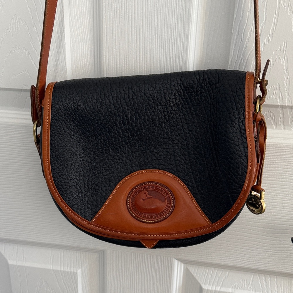 Dooney & Bourke Navy Blue and Tan Crossbody Bag